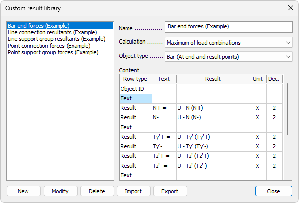 Custom result library