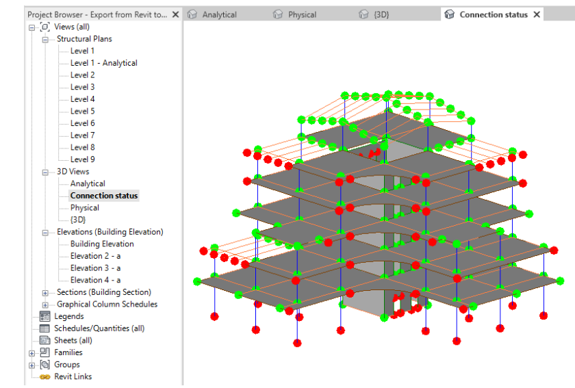 Connection status view in Revit