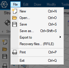File menu