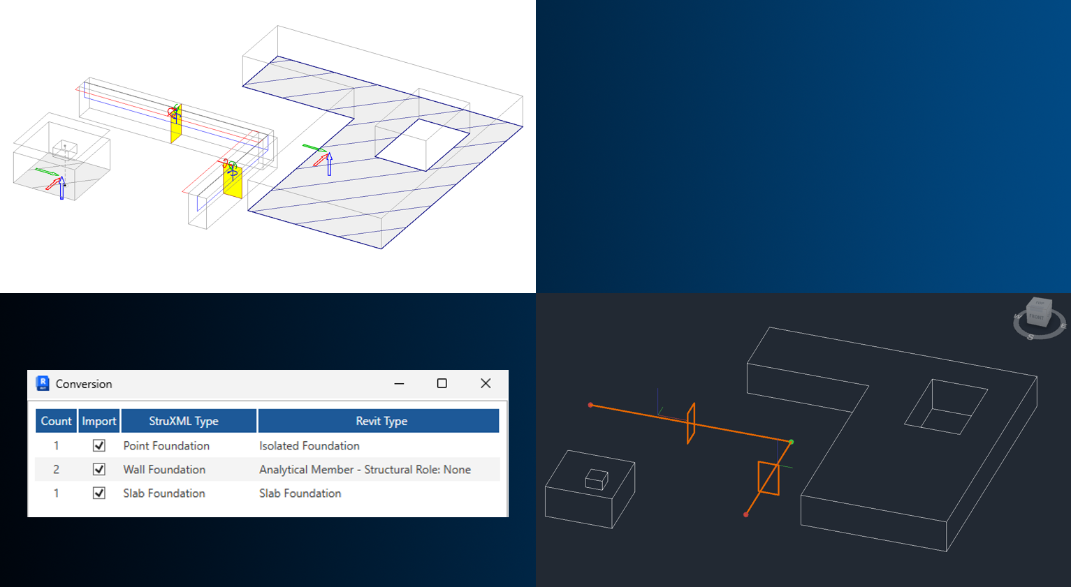 Importing foundation elements into Revit