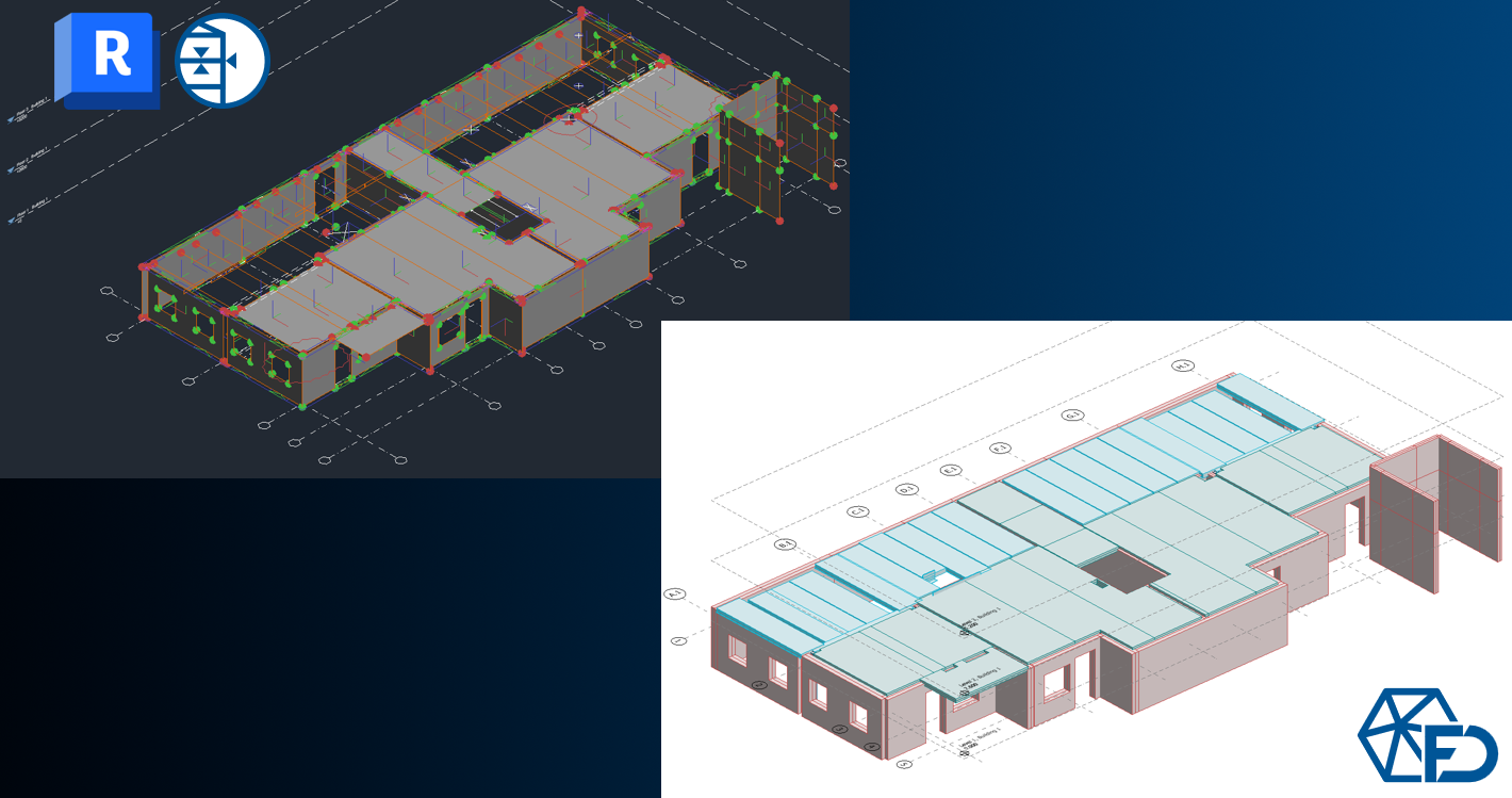 Revit model with matching FEM-Design structure