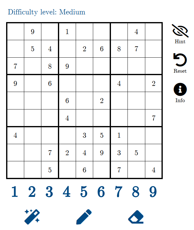 The built-in Sudoku feature