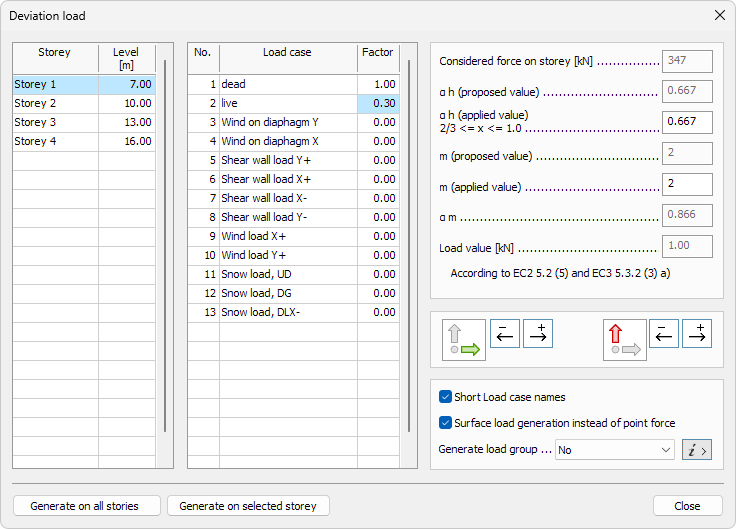 Deviation load dialogue