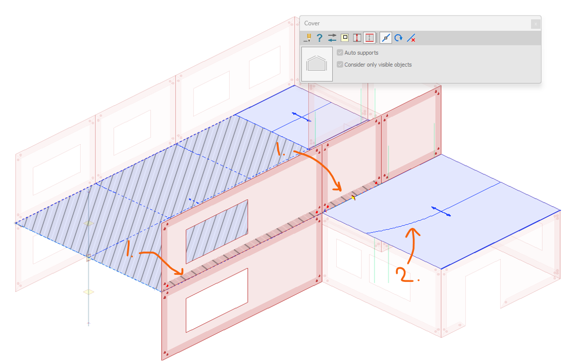 Cover with wrong supporting structures on one side and a missing supporting structure