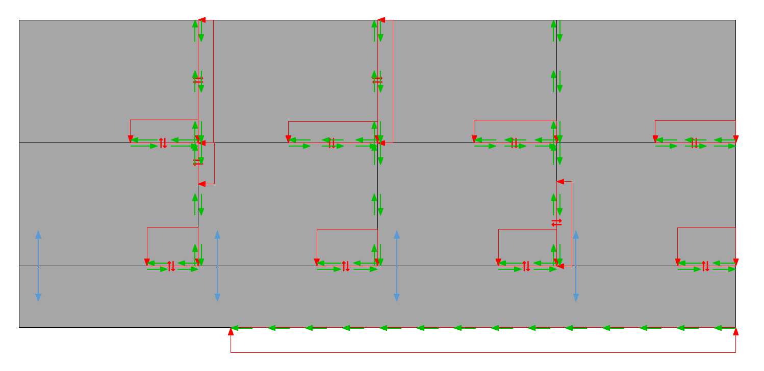 Stiffness-based redistribution result on the example model