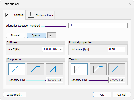 Fictitious bar default settings general tab Normal