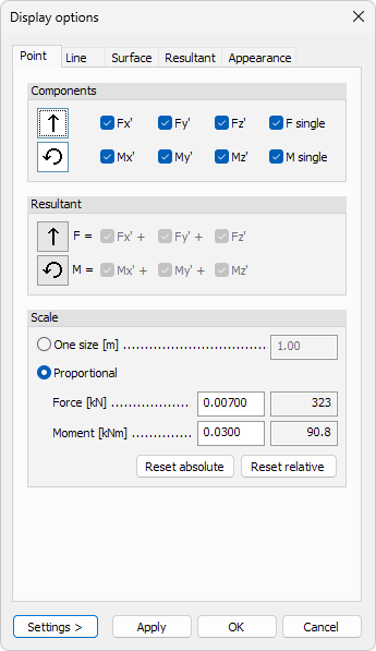 Reactions Display options