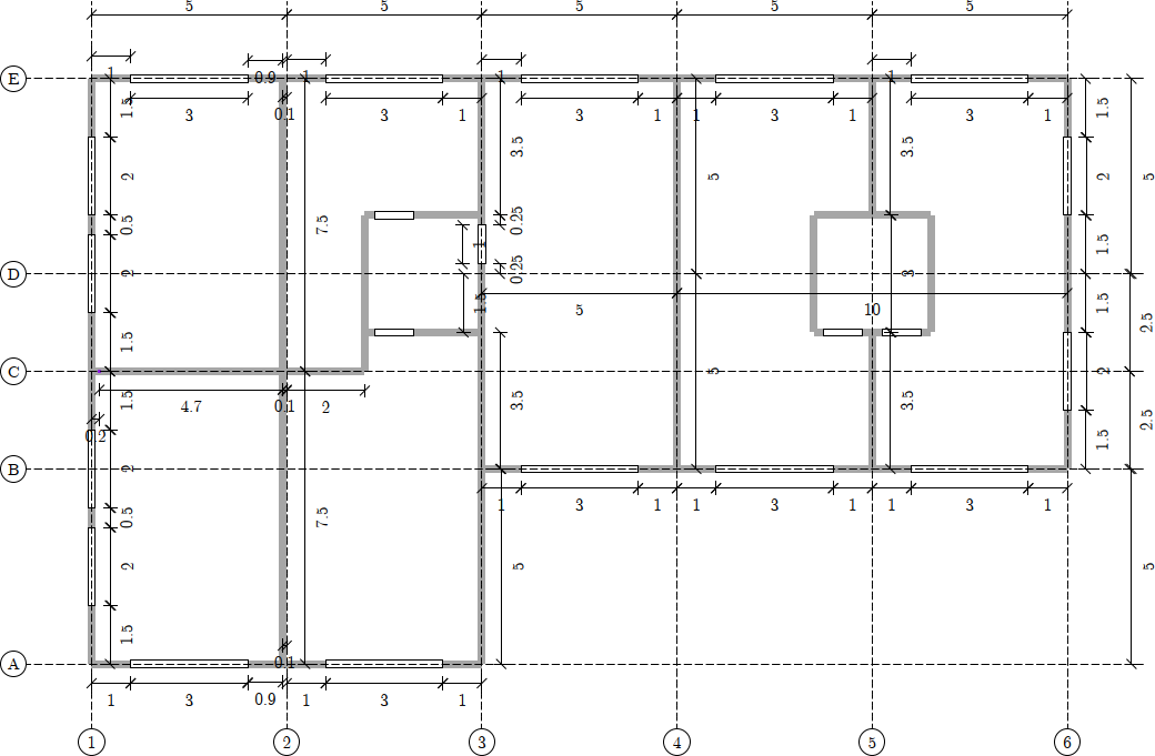 Dimension lines on a floor plan