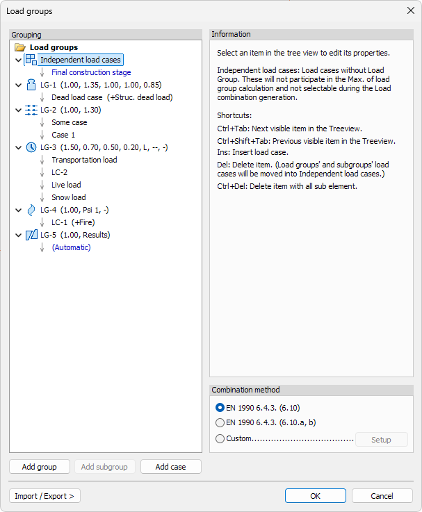 Independent load group