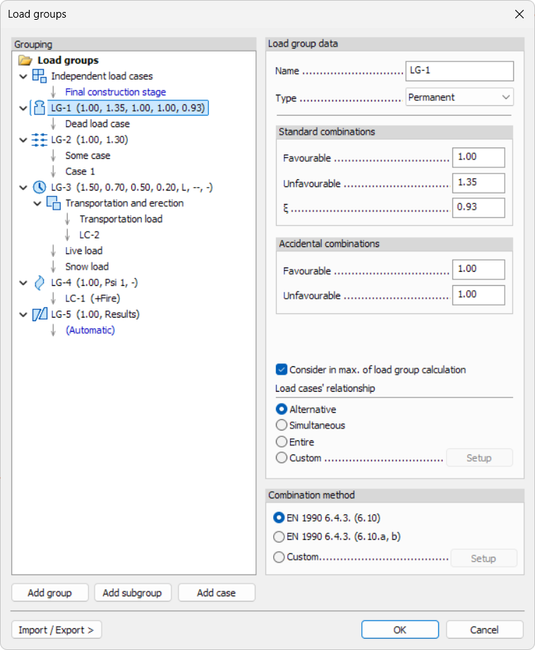 Permanent load group