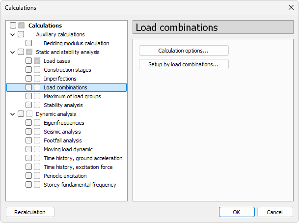 Load combinations