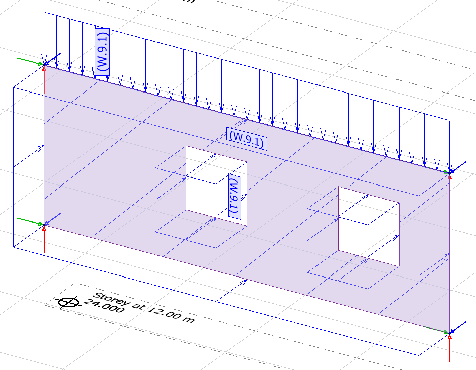 Surface loads included in the StruXML export