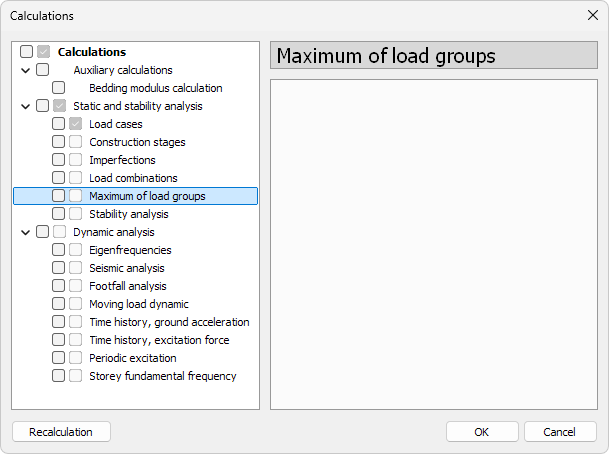 Maximum of load groups