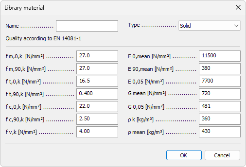 New Timber material dialogue