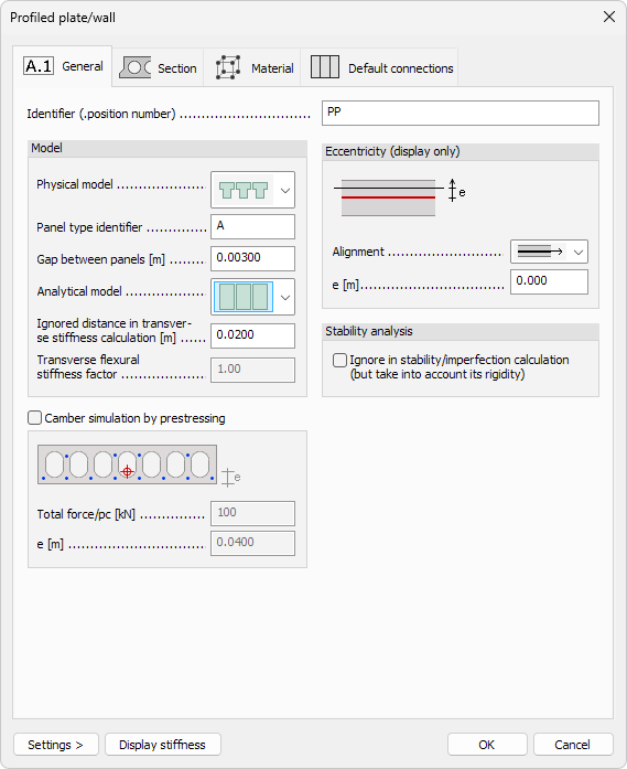 Profiled shell additional settings